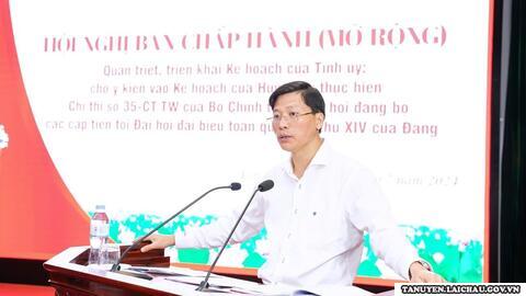 Hội nghị quán triệt, triển khai kế hoạch của Tỉnh cho ý kiến vào kế hoạch của Huyện ủy thực hiện Chỉ thị số 35 của Bộ chính trị