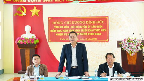 Ban Thường vụ Huyện ủy làm việc với Đảng bộ xã Phúc Khoa