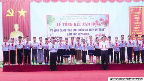Trường Tiểu học số 1 thị trấn Tân Uyên tổ chức tổng kết năm học  và vinh danh, trao giải quốc gia cuộc thi trên internet năm học 2023 - 2024
