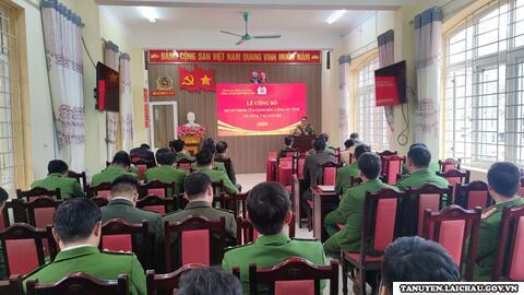 Lễ công bố Quyết định của Giám đốc Công an tỉnh về công tác cán bộ tại huyện Tân Uyên