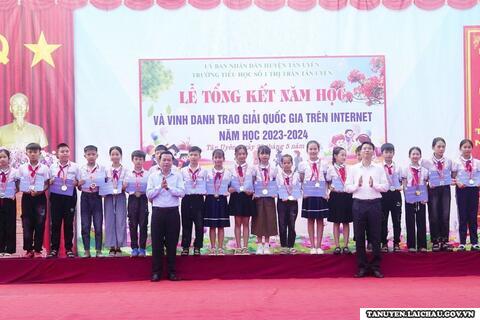 Trường Tiểu học số 1 thị trấn Tân Uyên tổ chức tổng kết năm học  và vinh danh, trao giải quốc gia cuộc thi trên internet năm học 2023 - 2024